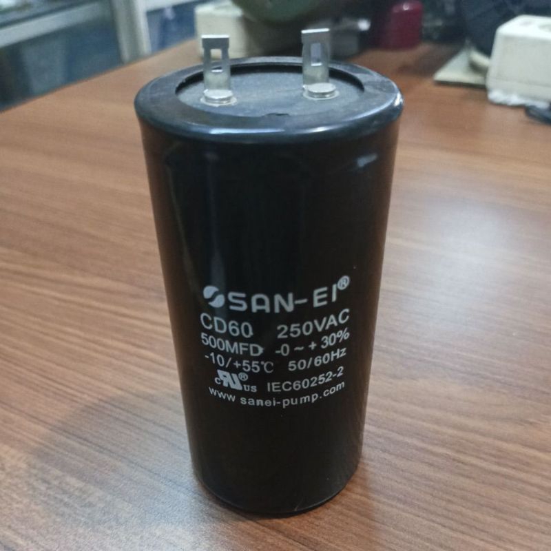 KAPASITOR CAPACITOR STARTING 500 UF MFD MIKRO 250V SAN-EI SOKET 500 UF