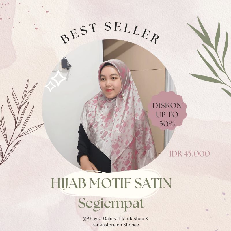 HIJAB MOTIF SATIN BISA BOLAK BALIK