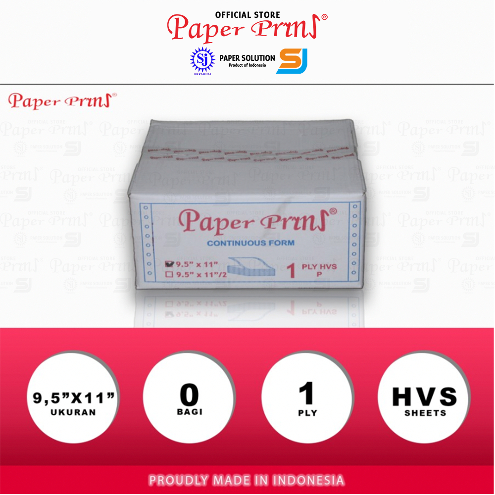

Kertas Continuous Form 1PLY Paperpryns HVS 9,5" x 11