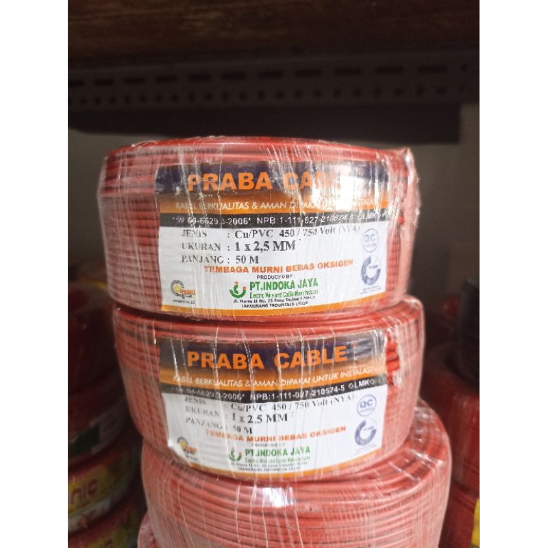 KABEL INSTALASI LISTRIK 1X2,5 50 M PRABA