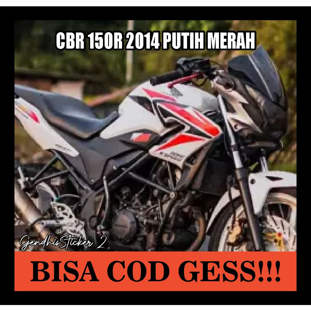 striping honda cbr 150r 2014 putih merah