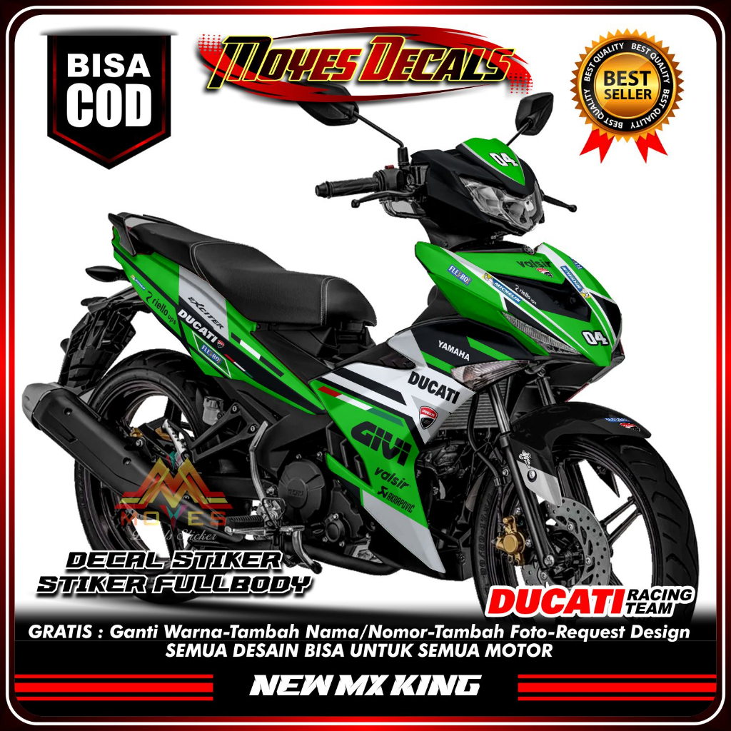Decal Stiker Mx King New 150 Full Body - Sticker Variasi Fullbody  MOTIF DUCATI