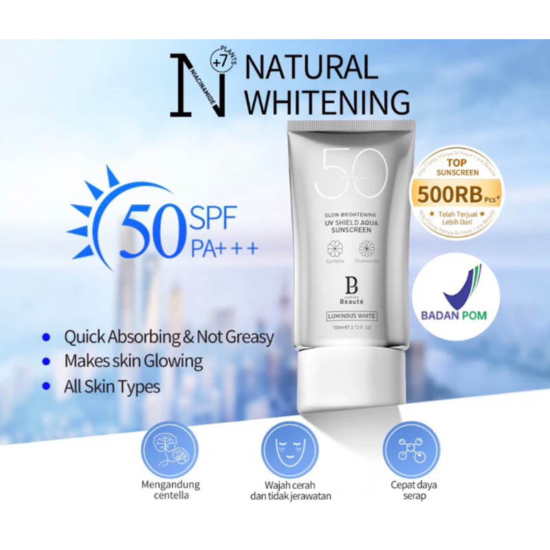 [BPOM] Premiere Beaute Sunscreen (SPF 50 PA+++) 40ml Suncreen wajah UV Shield Sun protect sun block 