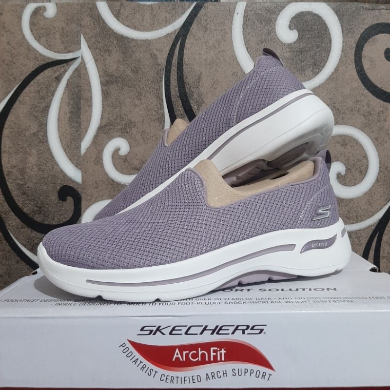 SKECHERS GO WALK /SLIP ON/ ARCH FIT GRATEFUL WOMEN (MAUVE) ORIGINAL 100%