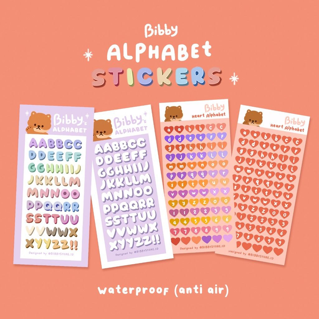 

Stickers Huruf Abjad Alphabet Stiker Label Huruf Waterproof Sticker
