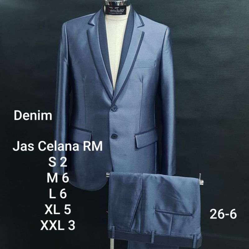 jas blue denim setelan jas pria jas wedding jas nikah jas pesta jas akad jas pengantin jas slim fit 