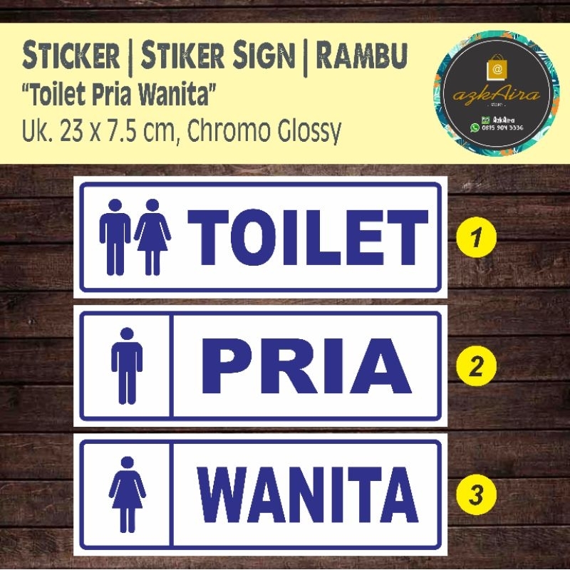 

Sticker Stiker Sign Rambu Toilet Pria Wanita (Putih) - Uk. 23x7.5 cm
