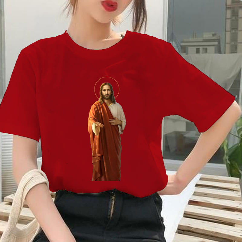 Baju Kaos Tuhan Yesus Jesus Rohani Keluarga Kristen Gereja Atasan Perempuan Wanita Kekinian