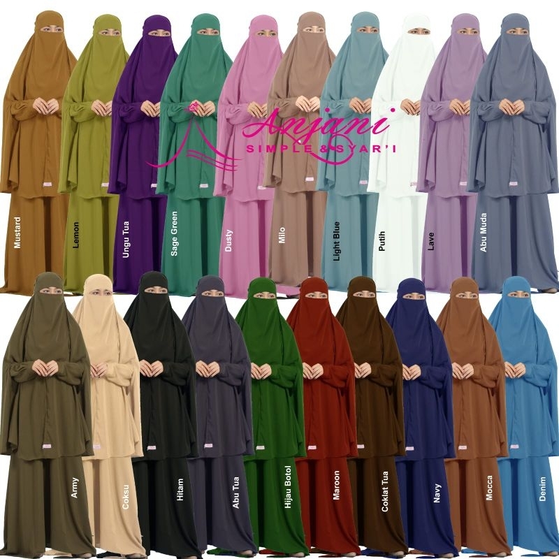 ORIGINAL GAMIS POLOS NABILA SET SYARI GAMIS SYARI SET KHIMAR PLUS CADAR GAMIS SYARI POLOS SET JILBAB