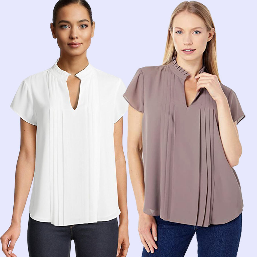 BLOUSE WANITA CKB37 PLEATED FLUTTER BLOUSE