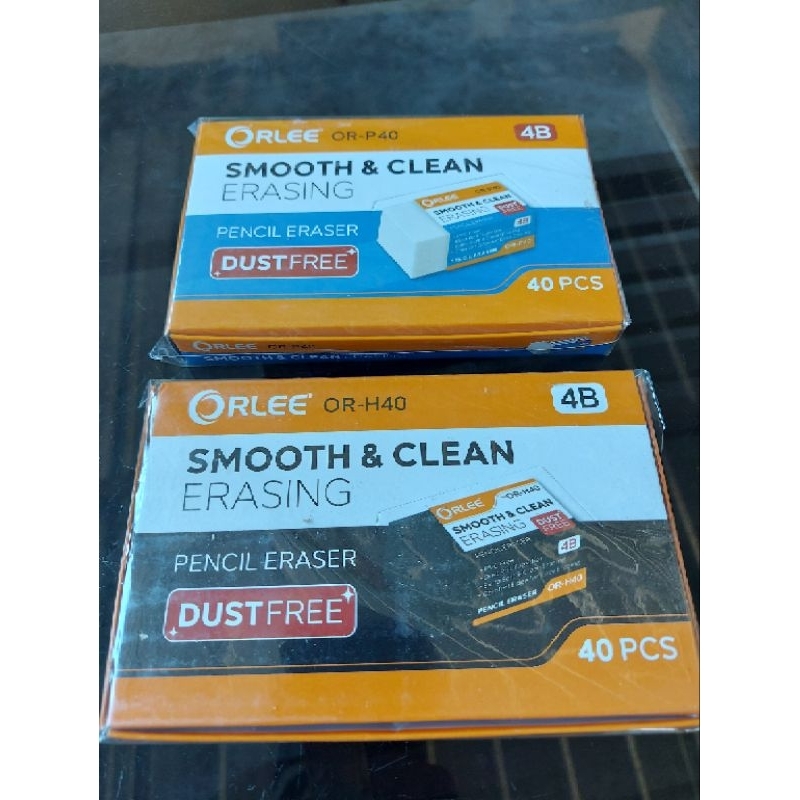 

Penghapus ORLEE OR-P40/Eraser Hitam & Putih Smooth & Clean | Pencil Eraser *Dust Free* Isi 40Pcs
