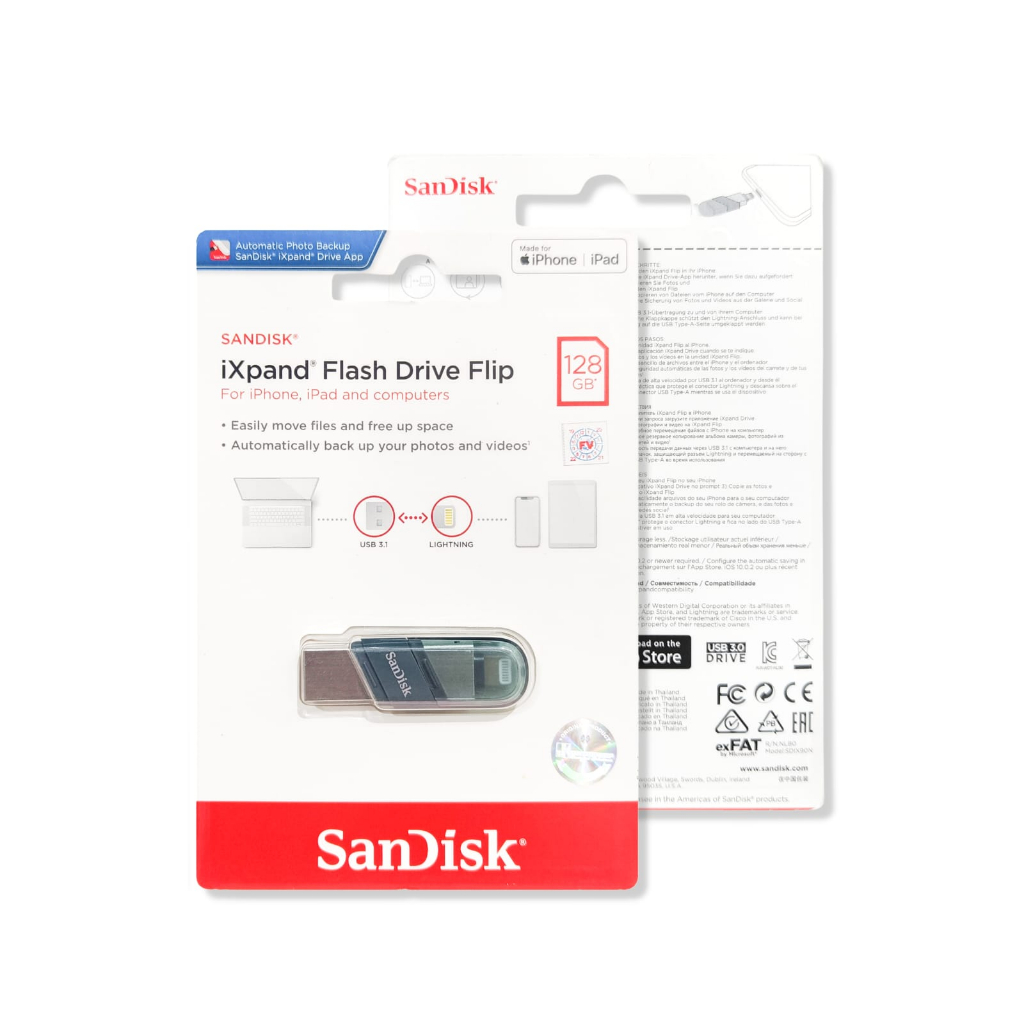 Sandisk iXpand Flash Drive Flip lightning + USB 128GB