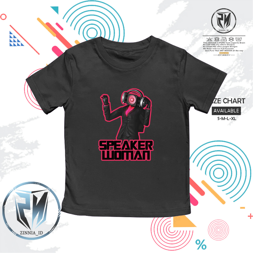KAOS ANAK SKIBIDI TOILET TERBARU / BAJU ANAK SKIBIDI TOILET TERBARU TITAN SPEAKER WOMAN SPEAKERWOMAN