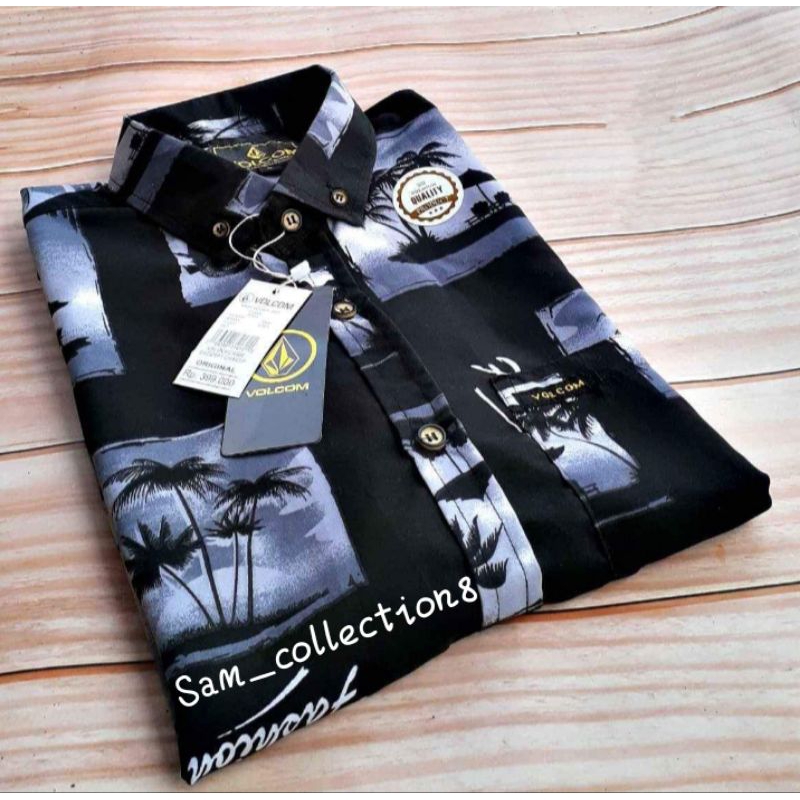 Baju Kemeja Pria cowok Motif Printing Surfing Hawai Pantai Bali Best Quality Kemeja Lengan Pendek