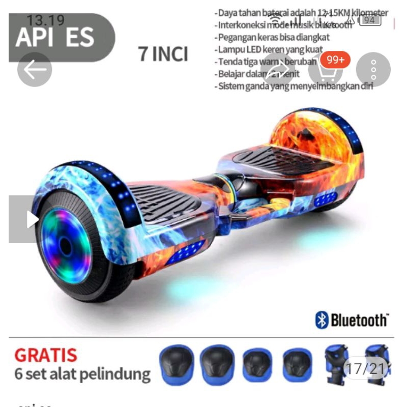 LENGKAP SMART BALANCE WHEEL/HOVERBOARD 6.5 INCHI MAINAN ANAK