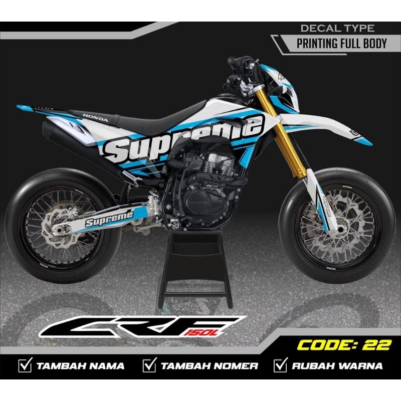 Sticker Decal Fullbody Honda Crf Motif Grafis Biru Supreme
