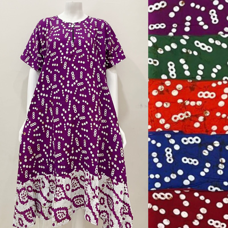 daster batik sutra ungu