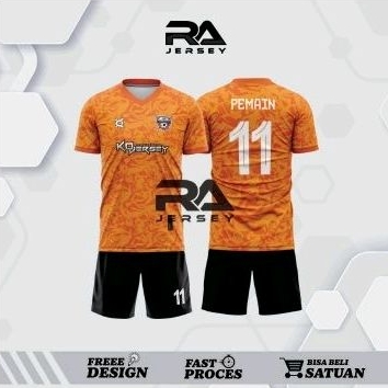 Custom jersey abstrak orange full printing