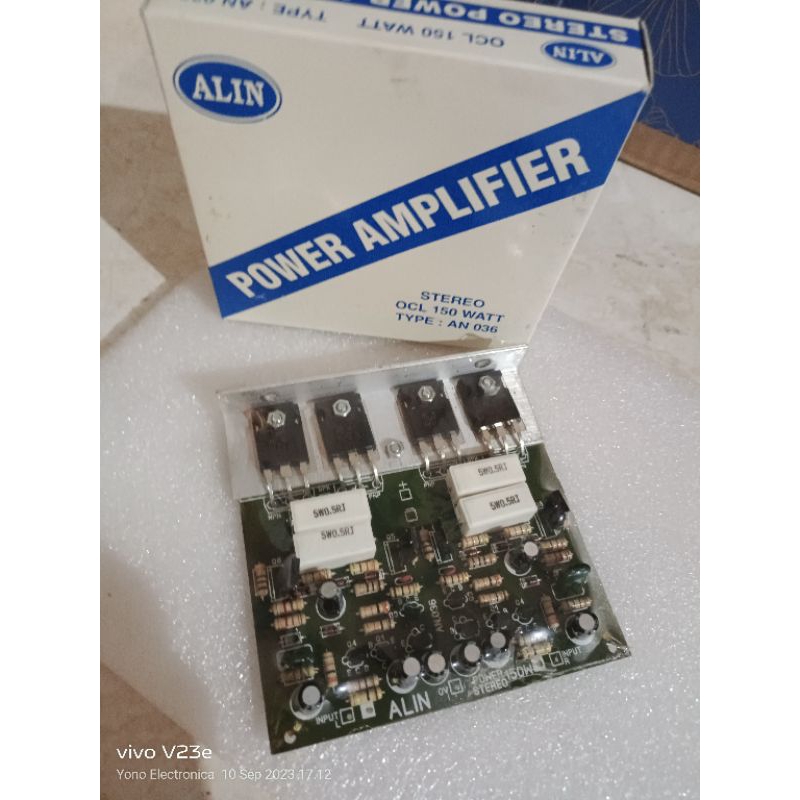 Driver Power amplifier stereo OCL 150 watt Alin 036 Tip 3055+Tip 2955