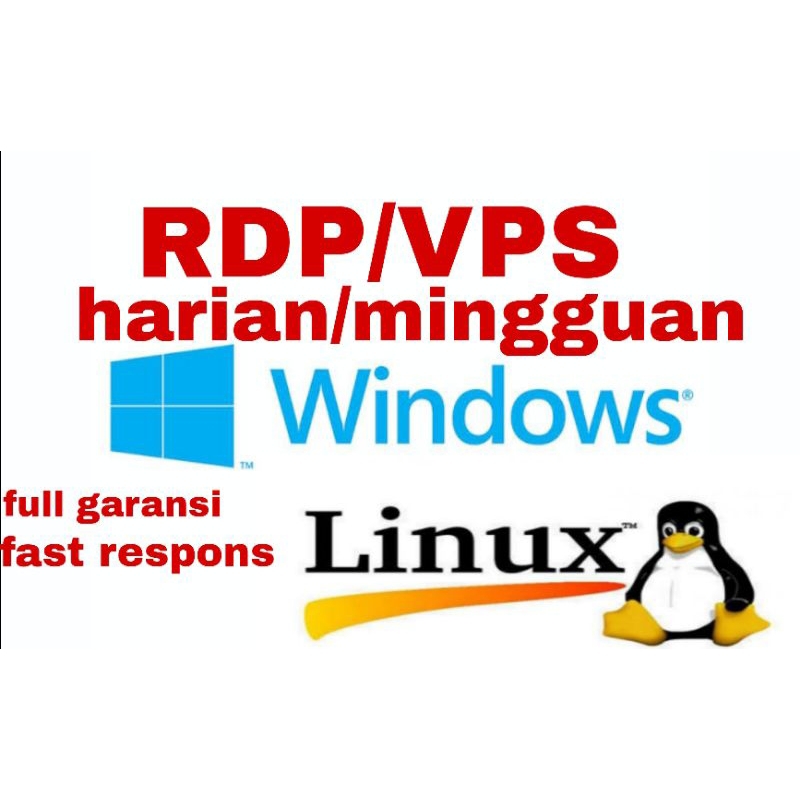 RDP/VPS HARIAN/MINGGUAN (bisa custom vcpu dan ram)