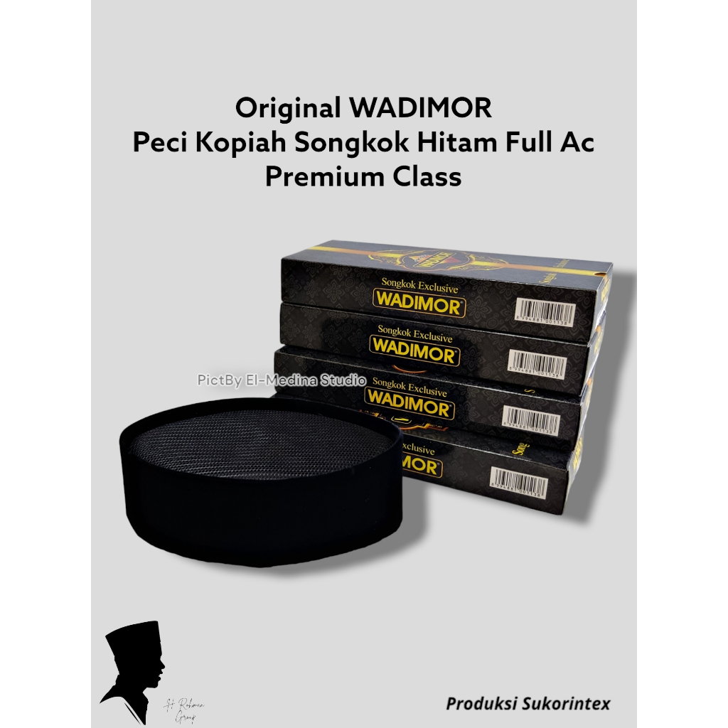 Songkok Wadimor Motif Full AC Kopeah Santri Anti Gerah Songkok Hitam Terbaik