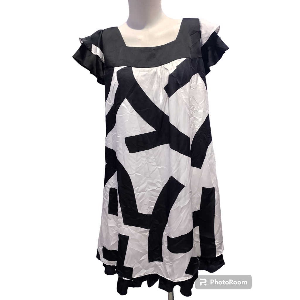 DRESS THRIFT PUTIH HITAM