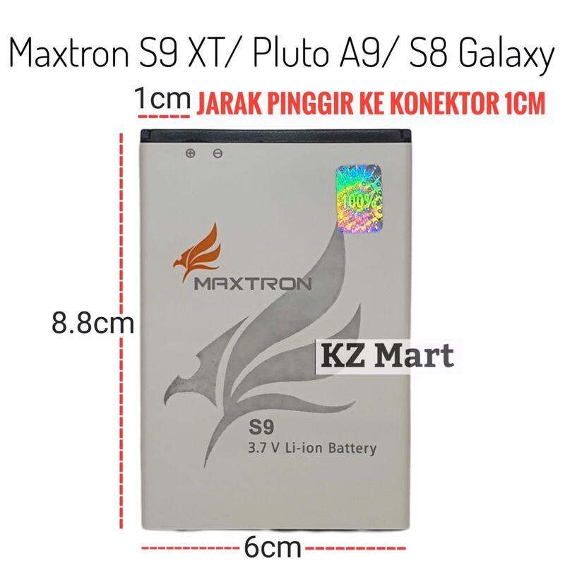 Batre Baterai Maxtron S9 XT S8 2020 Galaxy A9 Pluto Original Batrai