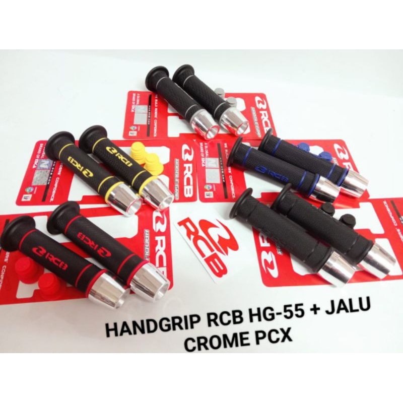 HANDGRIP/GRIB GRIP STANG ORIGINAL RCB HG55 PLUS JALU STANG CROME PCX UNIVERSAL BEAT SCOOPY VARIO 125