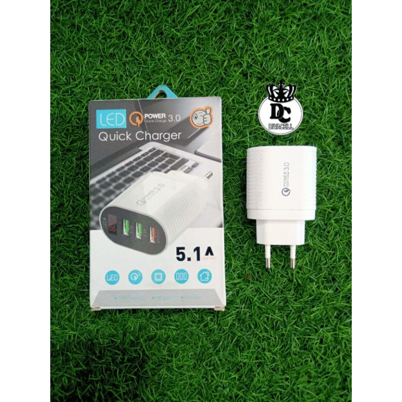 Adapter 3Usb Led 5A Qc-3.0