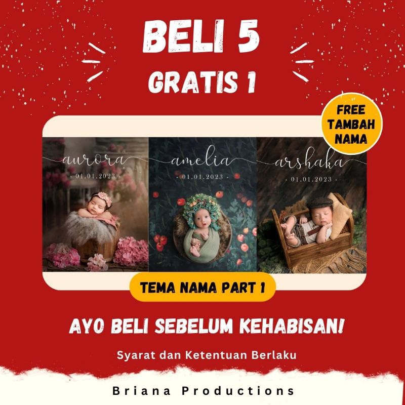 Jasa Edit Foto Bayi Newborn Ala Studio Dengan Nama Part 1 - Briana Productions