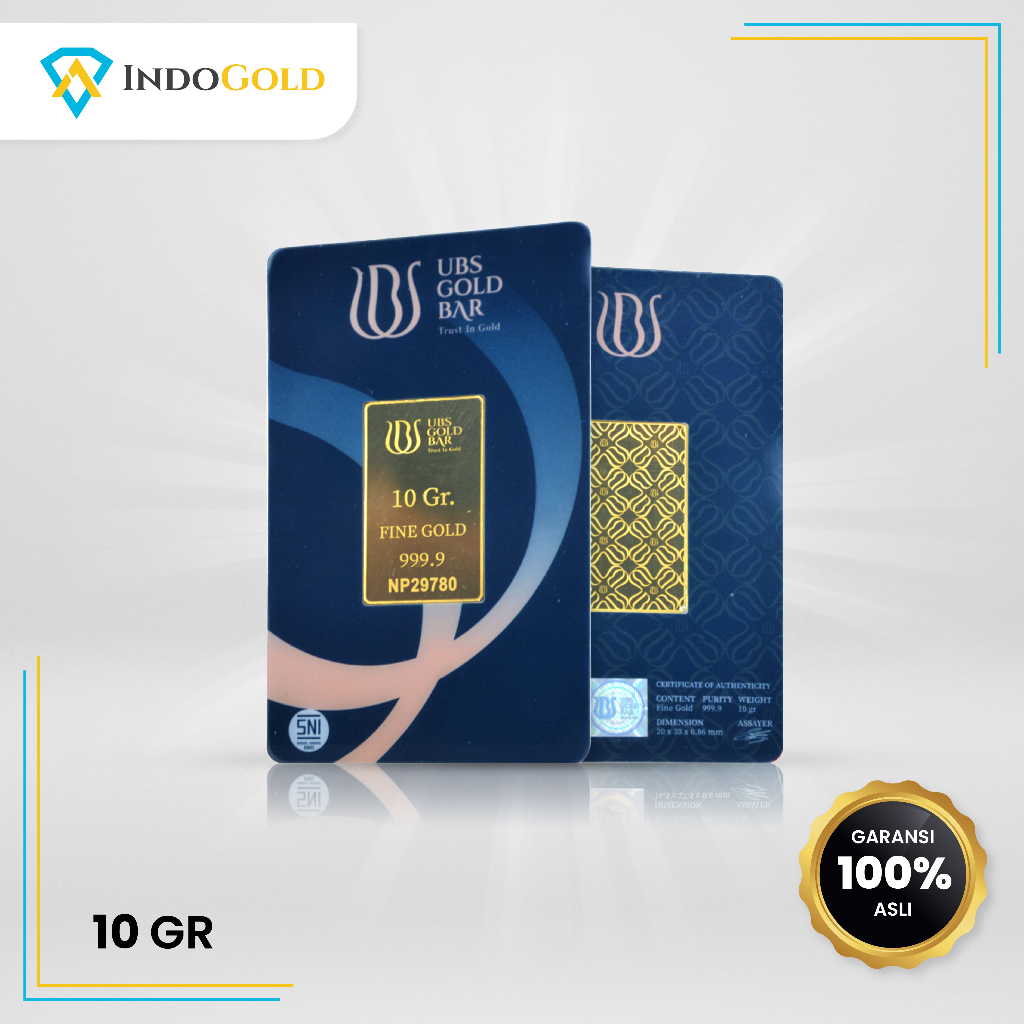 Emas UBS 10 Gram Logam Mulia,Garansi Uang Kembali Include Sertifikat.