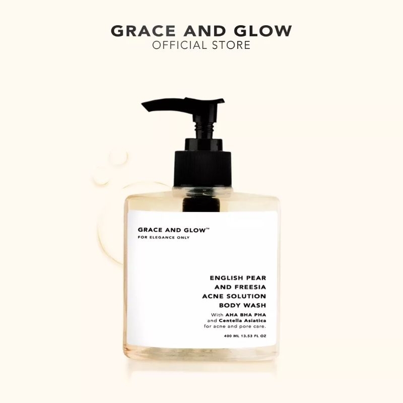 GRACE AND GLOW english pear and freesia acne solution body wash