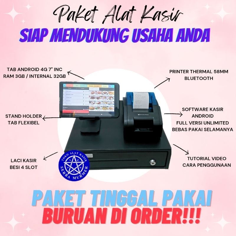 Paket Mesin kasir android toko sembako kedai warung dan lainya