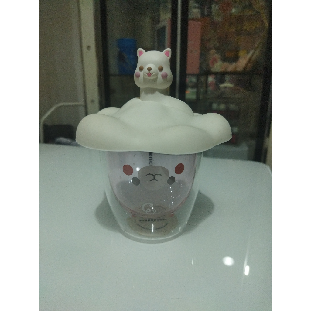 Starbucks Puppy Pink Sakura Double Coffee Milk Wall Glass Mug Anniversary Christmas