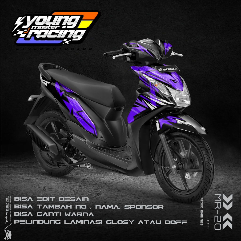 Decal Stiker Beat street Fullbody Beat Esp Street Fi Tahun 2016 2017 2018 2019 Desain Simpel Racing 