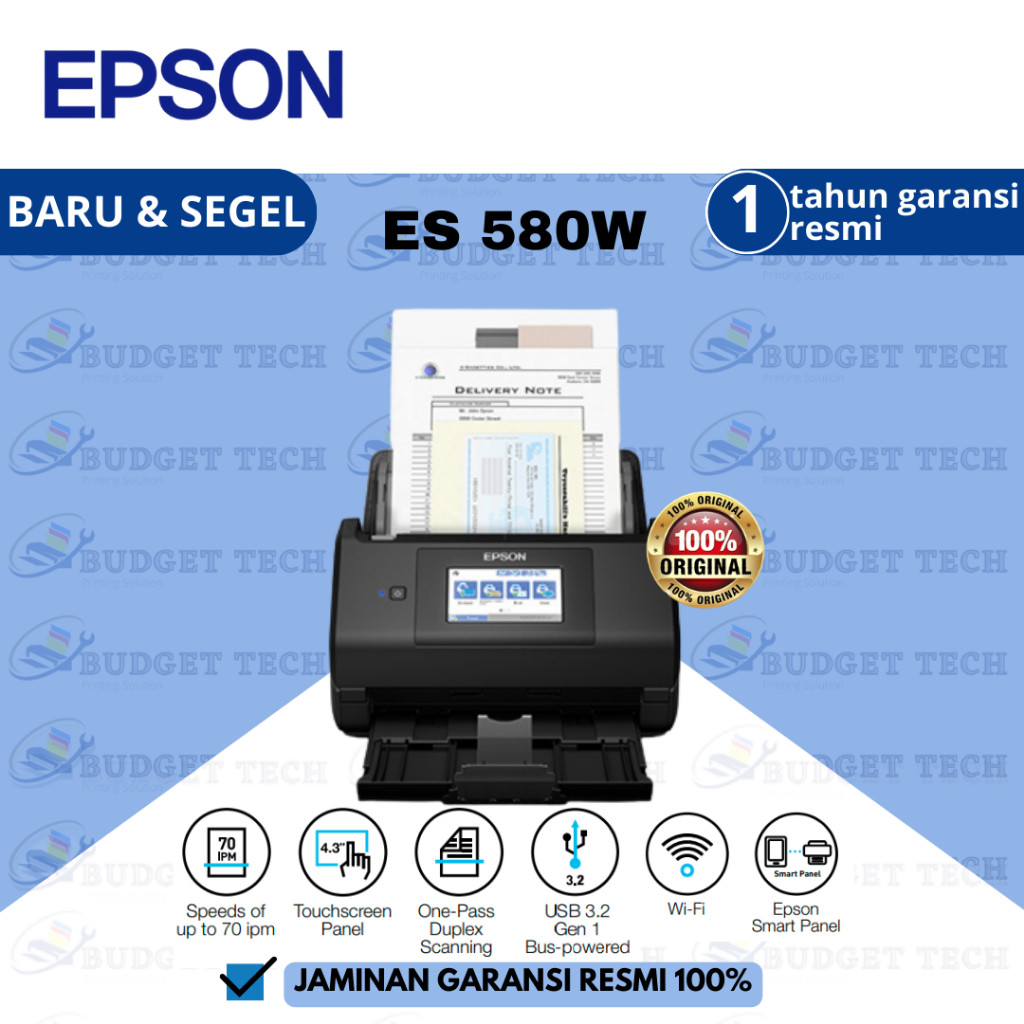 SCANNER EPSON ES 580 W / EPSON ES580W ES580 W WORKFORCE DUPLEX F4 - GARANSI RESMI