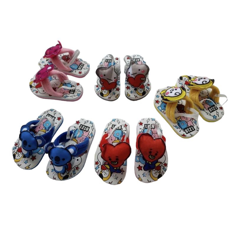 Supplier_Kenzistore - SANDAL ANAK Baby BT21  ada rali di belakang Boneka Lucu Sandal. anak baby cewe