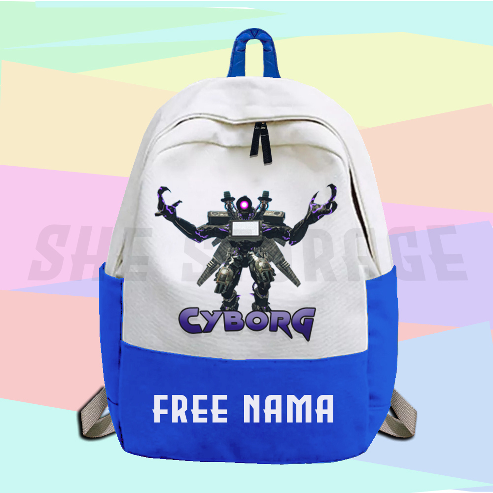 TAS RANSEL ANAK TAS SEKOLAH ANAK TK SD TRI TITAN CYBORG IN GARRY'S MOD - FREE CETAK NAMA