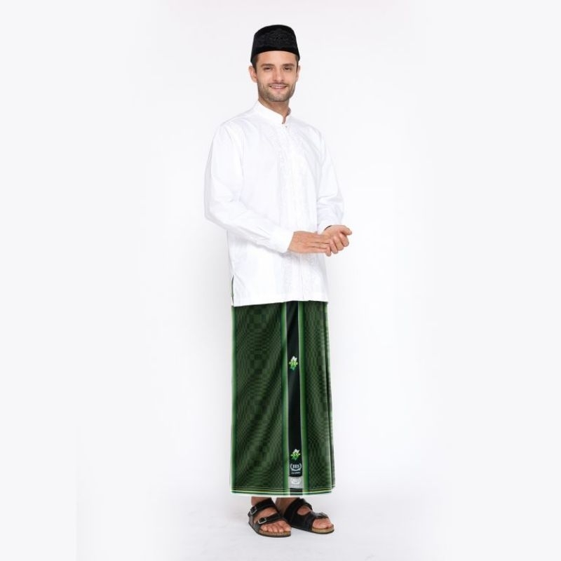 SARUNG BHS CLASSIC SILVER MOTIF SONGKET DAM WARNA HIJAU TUA ORIGINAL
