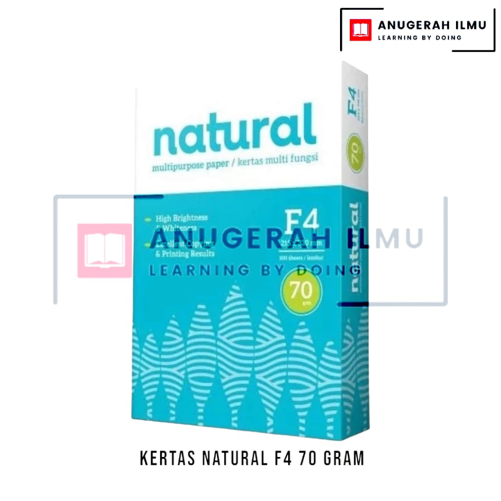 

Kertas HVS F4 FOLIO 70 gr 70 gsm 70 gram NATURAL per RIM / ANUGERAH ILMU