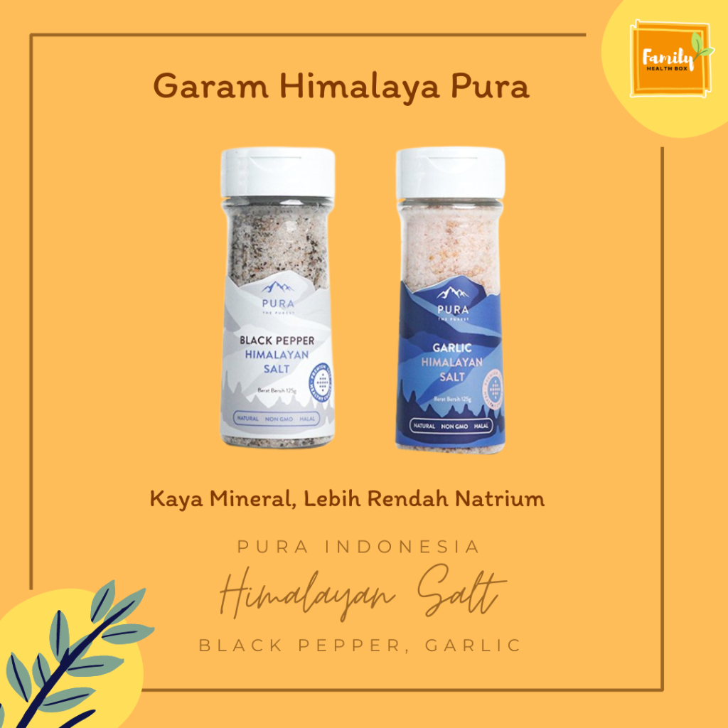 

Himalayan Salt Pura Indonesia - Himalayan Salt Black Pepper - Himalayan Salt Garlic PURA INDONESIA 125 Gram