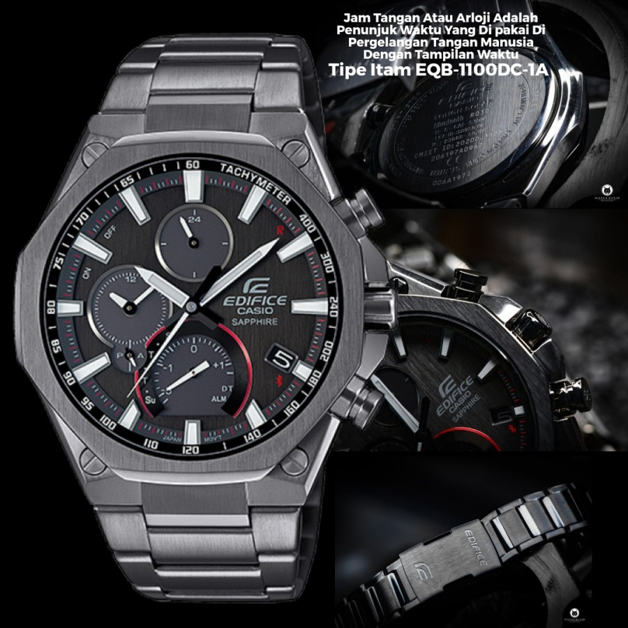 JAM TANGAN CASIO EDIFICE MURAH EFR 523PB - EQB-1100DC - eqb1100 FULL STAINLESS GARANSI 1TH