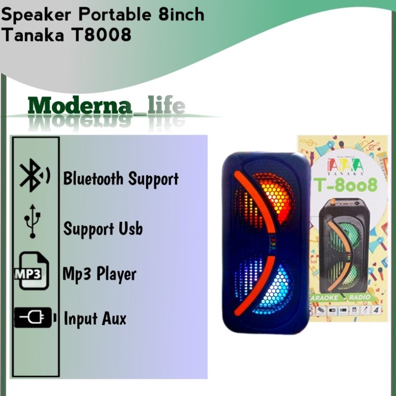 SPEAKER WIRELESS PORTABLE TANAKA T8008 8Inch