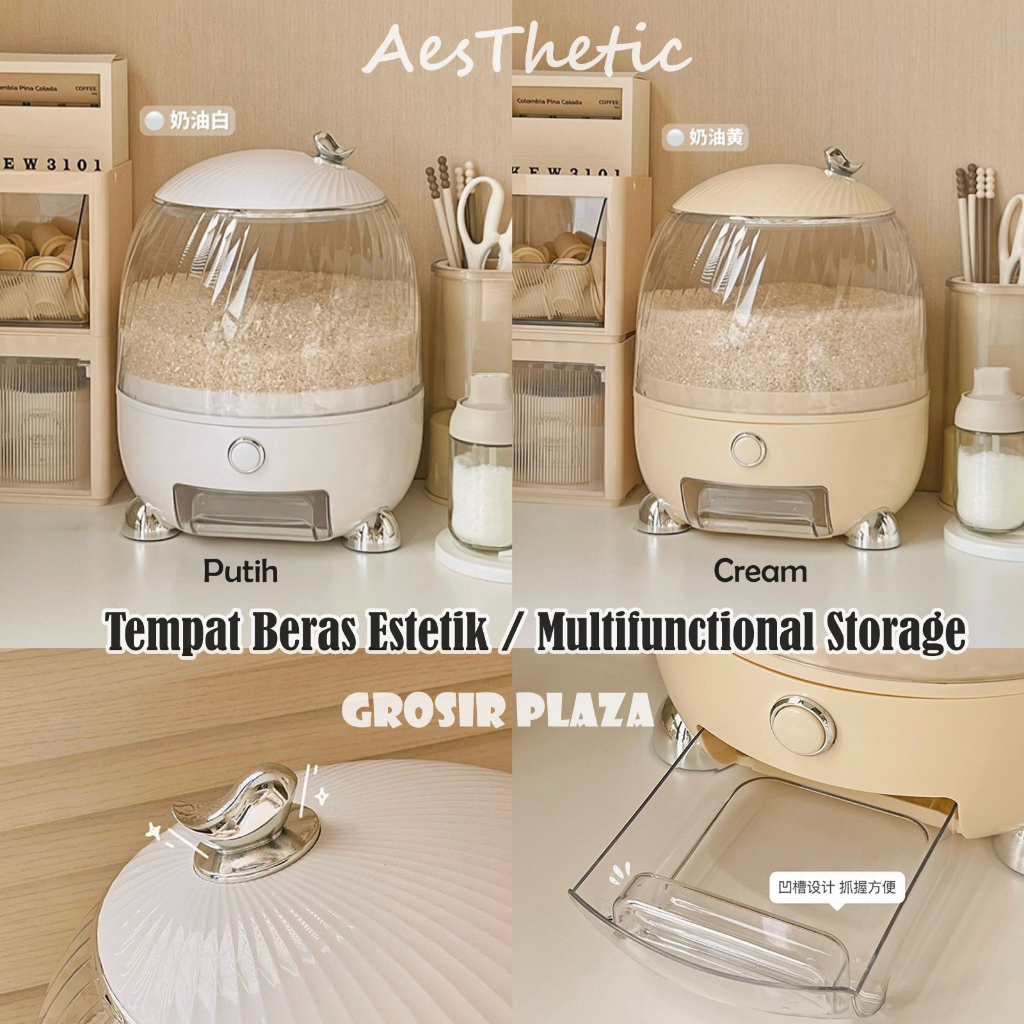 Tempat Beras / Rice Barrel Multifunctional Storage / Tempat Penyimpanan Beras / Tempat Beras Estetik