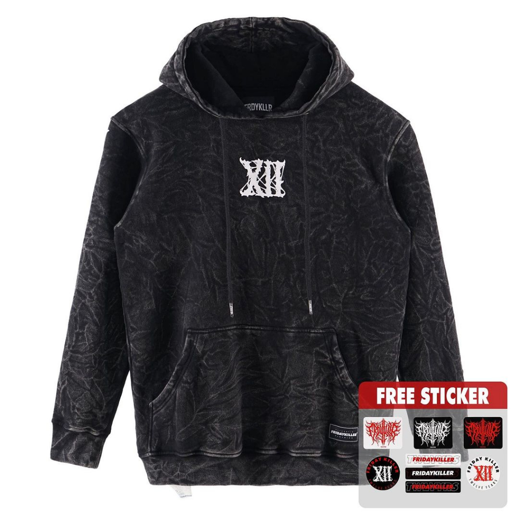 HOODIE FRIDAY KILLER WASHING TWLVYRS ACID FREE STIKERPACK ORIGINAL