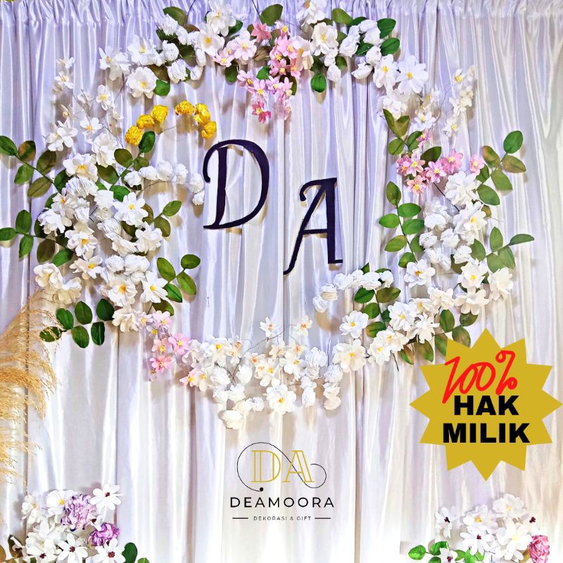 Dekorasi Lamaran Wedding Tasyakuran Minimalis Elegan Ukuran 3m x 2,2m Tinggal Pasang Anti Ribet