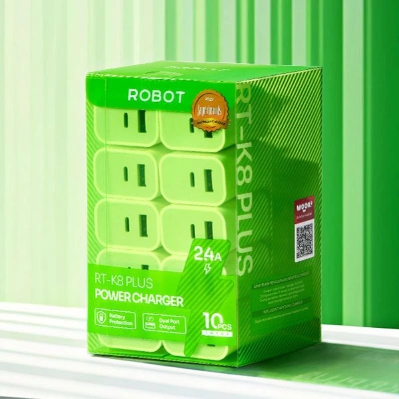 Adaptor Robot RT-K8 Plus 2,4A (Dual Output USB-C + USB-A)