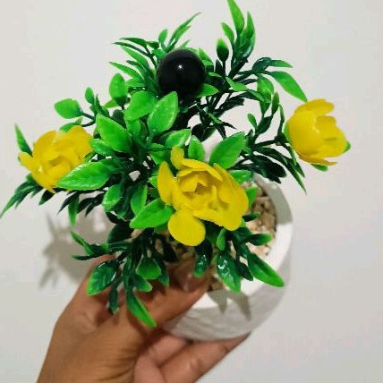 Bunga Hias Meja Mawar / Bunga Mawar Plastik