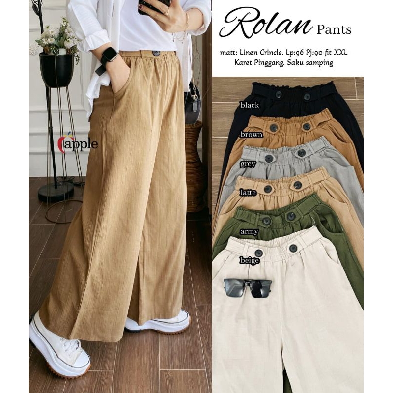 JONAS PRISMA PANTS CELANA WANITA APPLE DAN JUNA GARNIA PANTS CELANA WANITA LINEN APPLE DAN ROLN VIST