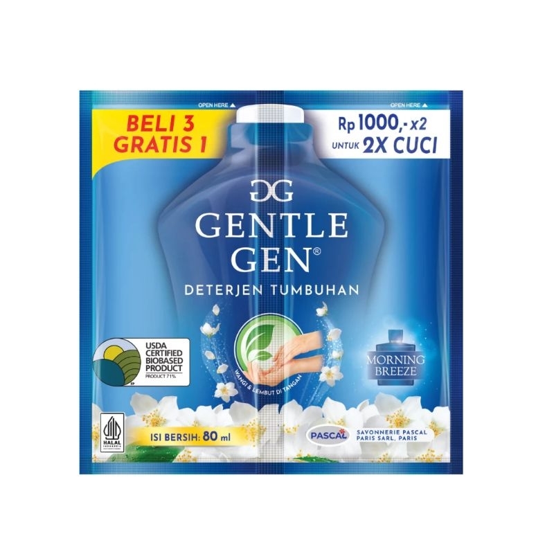 detergen cair gentle gen twinpack (8 sachet/4lembar)